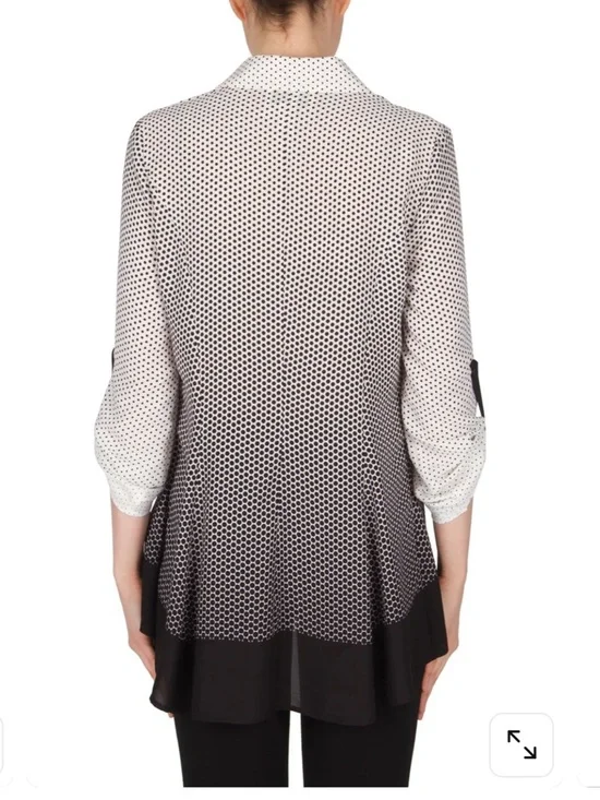 Joseph Ribkoff Polka Dot Ombre Button-Front Women’s Blouse - Picture 4 of 4